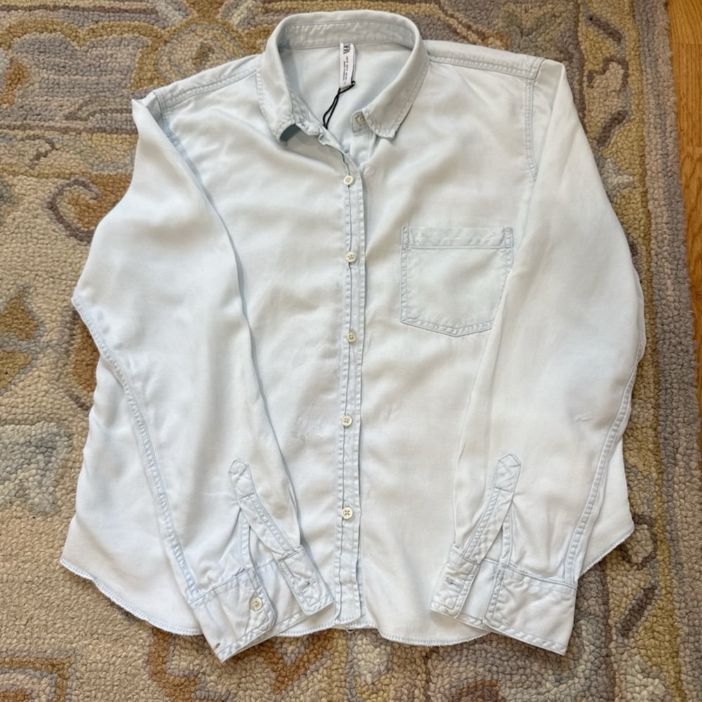Zara Soft Blue Casual Shirt